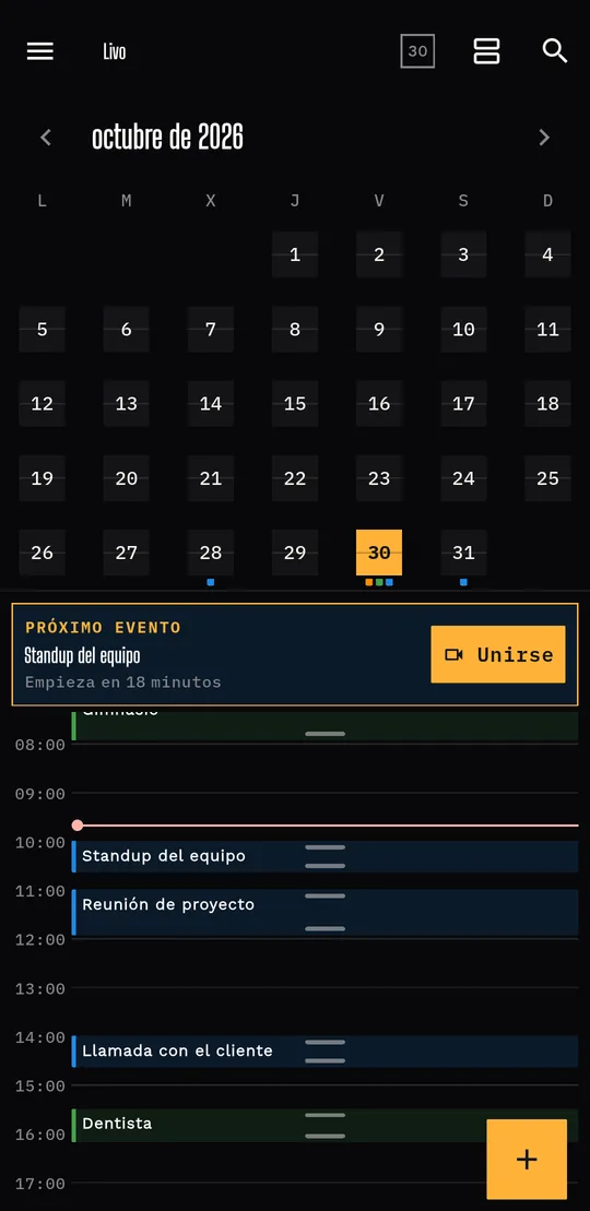 Minimal: Solo lo esencial, más eventos de un vistazo.