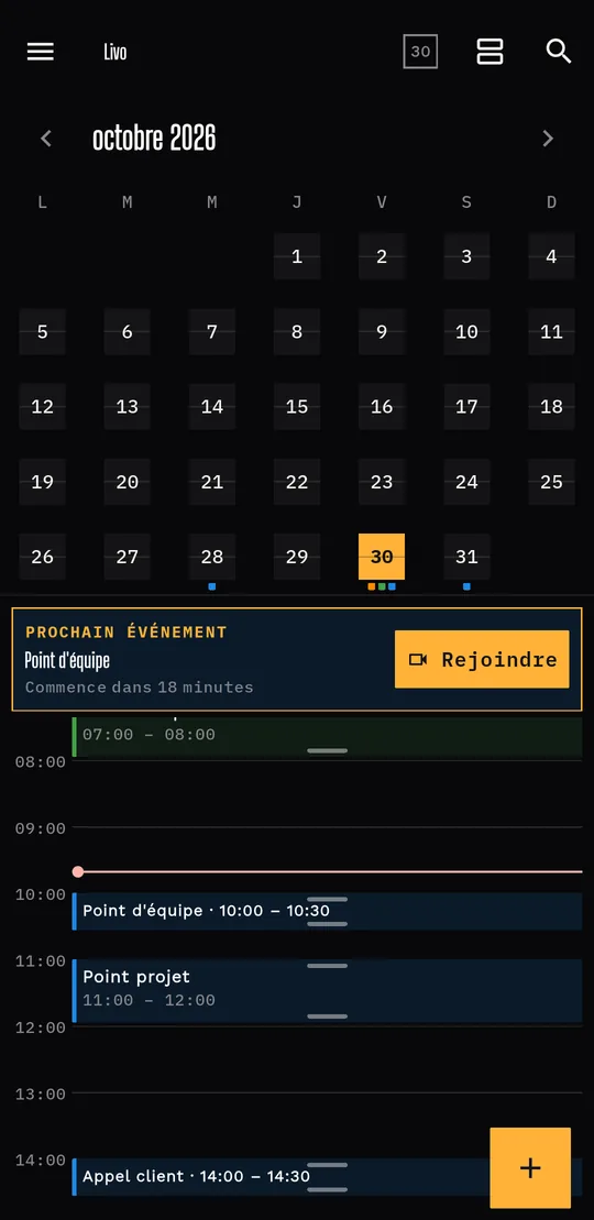 Simplifiée: Seulement titre et horaire, plus d'événements à l'écran.