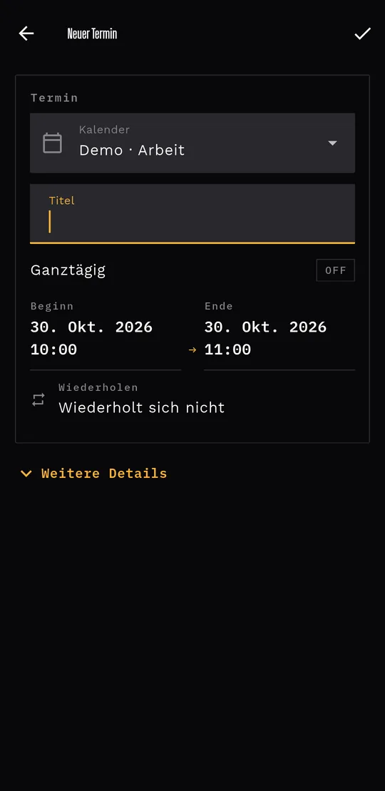Nach Blöcken: Felder in wenigen klaren Blöcken gruppiert.